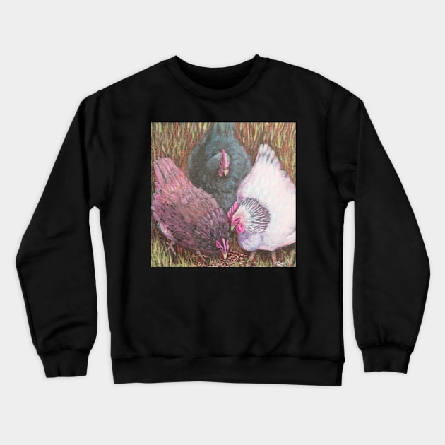 Three Chooks Crewneck Sweatshirt by bevhardidge